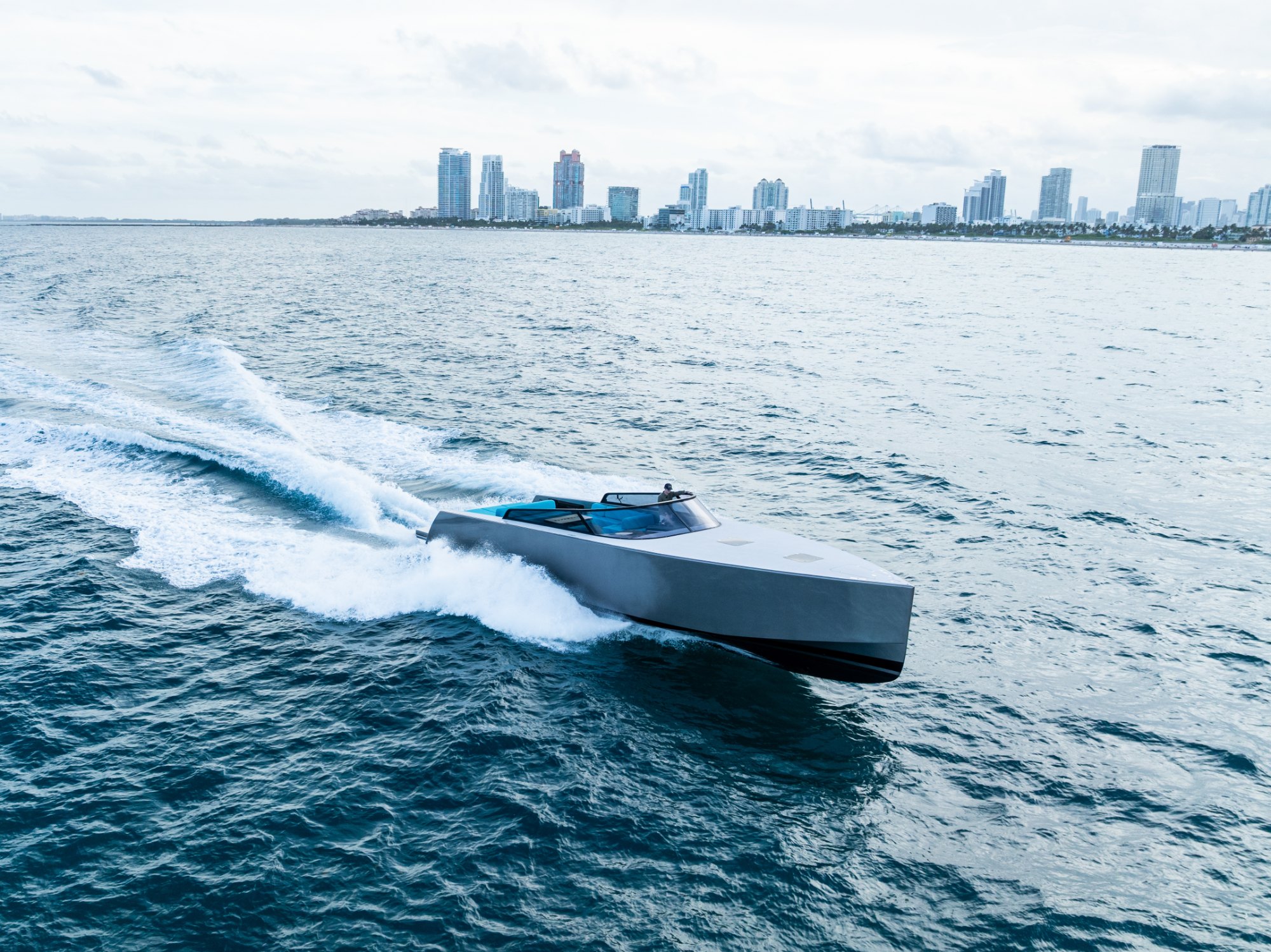 A VanDutch 55 running offshore off the South Florida coast