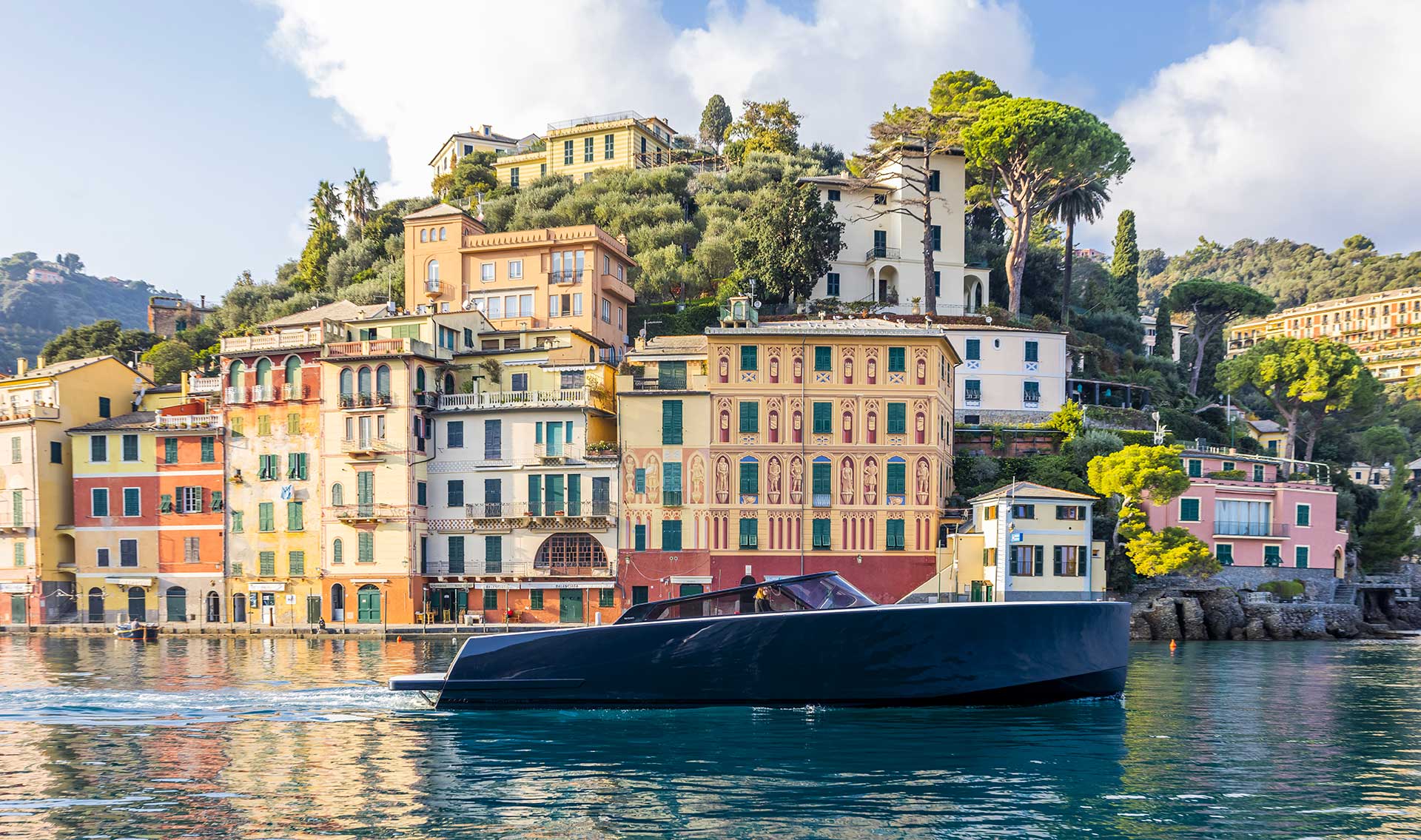 A VanDutch 48 lying off Portofino.